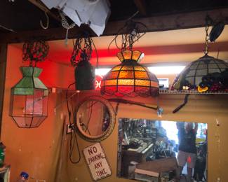 Stained glass hanging lights