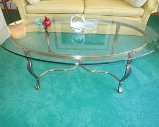 GLASS & BRASS TABLE