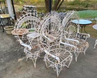 4 metal chairs