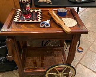 2 wooden tea carts