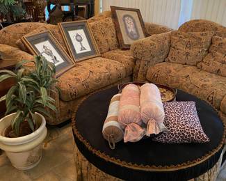 2 sofas and large cocktail ottoman