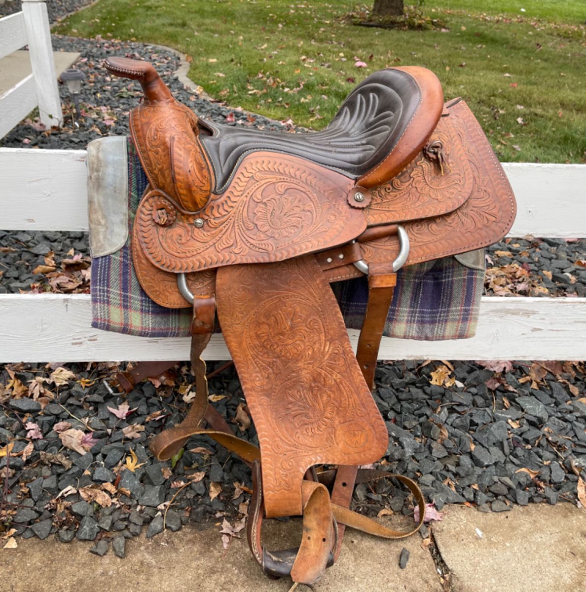 HEAVILY TOOLED LEATHER SADDLE