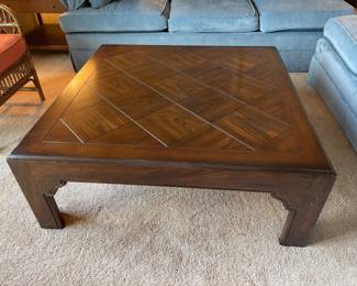 LARGE SQUARE PARQUETRY COFFEE TABLE