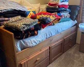 TWIN CAPTAIN BED WITH DRAWER STORAGE, NICE MATTRESS