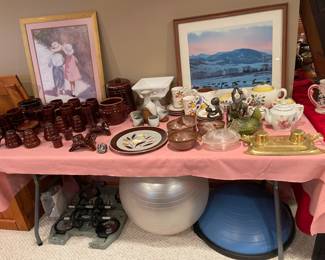 EXERCISE BALL AND BOSU BALANCE BALL