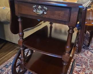 Vintage wooden tea cart