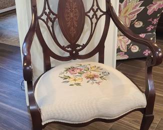 Antique Needlepoint Armchair 