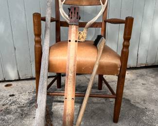 ‘Bullet’ chair— so named for the spent shotgun  cartridges in the arms, plus random primitives