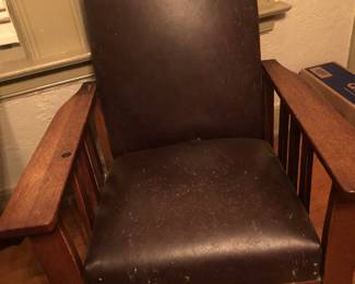 Oak mission style recliner. 