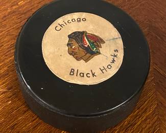 Vintage Chicago Black Hawks Hockey Puck 