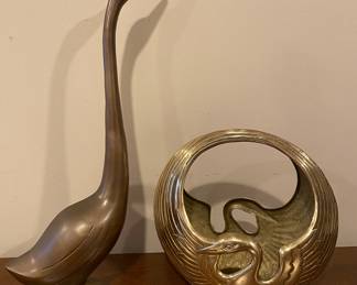 ~18” Brass Swan 