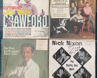 Autographed / Autograph / Signed LP’s : Ray Price & Nick Nixon. Rare Johnny Crawford 1962 LP. 