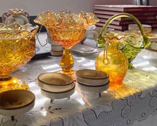 LE Smith Glass • Very Old Vintage Antique Hand Painted Nippon 