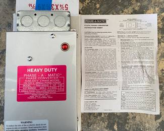 Heavy Duty Phase-A-Matic Phase Converter 