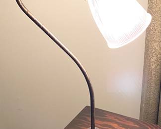 Depression / Deco Era Gilbert NY Brass Gooseneck Desk Lamp EUC