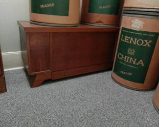 CEDAR CHEST & CHINA SHIPPING BARRELS