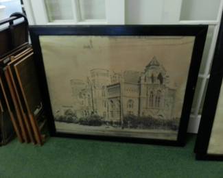 FRAMED PRINT OF URSULINE ACADEMY, GALVESTON