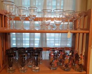 CRYSTAL STEMWARE AND VINTAGE GLASSES