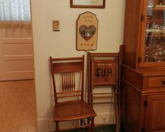 CHAIRS & FOLDING CHAIR FROM URSULINE ACADEMY