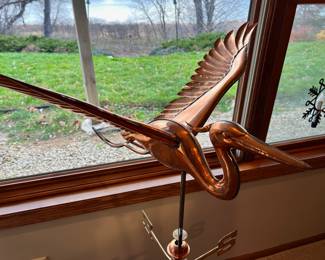 Beautiful large copper Heron weathervane 