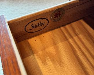 Stickley side tables with hammered copper pulls