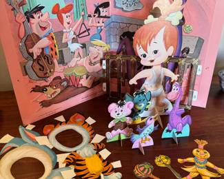 1963 ‘Pebbles Flintsones Paper Doll’.  This set has been cut out but has not been played with.  There are several additional “outfits” that are not in the photos