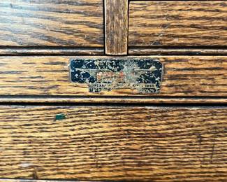 Antique oak Machinist Tool Chest.  There are a few drawers of machinist tools that will be included