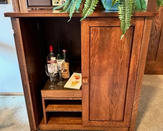 Mission style cabinet that would make the perfect bar!