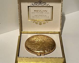 Vintage Revlon powder compact with case designed by Van Cleaf & Arpels in original box