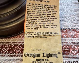 Georgian Lighting Studios ‘Manchester Lamp’ table lamps in excellent condition