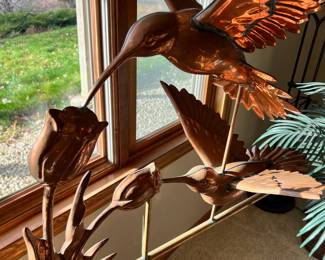 Large copper Humming Bird weathervane 