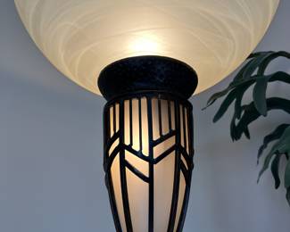 Beautiful bronze tone floor lamp torchiere 