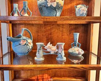 Nice collection of Roseville Magnolia Blue Pottery