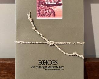 Absolutely stunning Echoes of Chequamegon Bay by Leick Furniture Limited Edition ‘Cornucopia’ lit curio cabinet with copper pulls and window details.  This is cabinet #C056 of only 207 made.