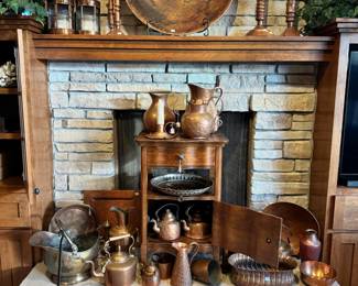 There is a large selection of copper decor, both antique and modern