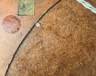 Antique copper wrapped mirror with ‘Stetson’ metal tag on back