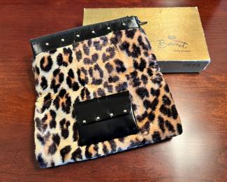Vintage Baronet Leopard print Mohair clutch