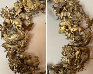 Vintage Dresden “All Holiday” Brass Wreath