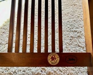 Stickley spindle arm chair and upholstered bench, both in excellent condition