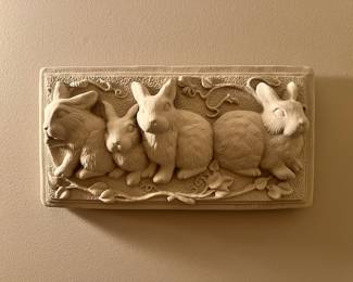 Concrete rabbit wall hanging 