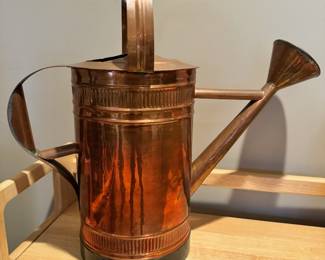 Large heavy copper watering can
