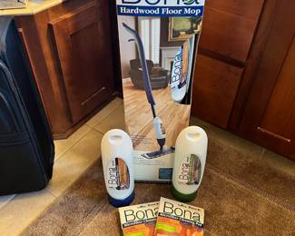 New In Box Bona Hardwood Floor Mop, Cleaners and additional Microfiber Cleaning Pads, all sold separately 