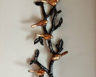 Cast iron Birds on a Branch wall hanging