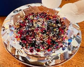 Great selection of Swarovski Crystal figurines with their original boxes, including this Bird Feeder with individual Swarovski Crystal “Bird Seed” 