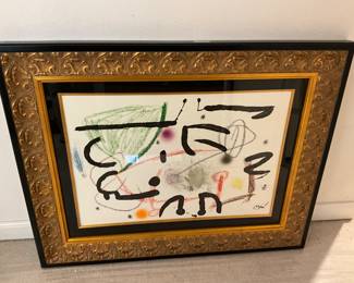 Joan Miro original lithograph in colors on Guarro wove paper, “Maravillas XV”, 20” x 29”, 1975