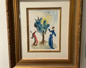 Salvador Dali original woodcut engraving, “The Tree of Punishment”, 10” x 13”