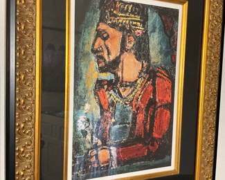 Georges Roualt color lithograph on wove paper, “Le Vieux Roi”, 10.5” x 13”