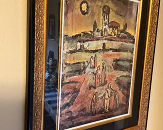 George Roualt lithograph in colors on wove paper, “Intimite Chretiene”, 10.5” x 13”