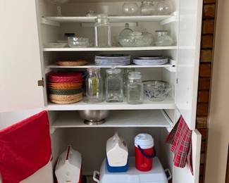 Coolers, glass, aprons