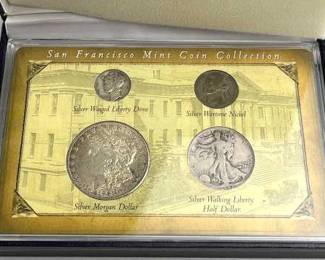 Morgan Silver  Dollar, Walking Liberty Half Dollar